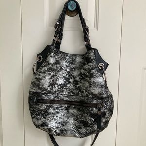 OrYANY Sidney Leather Shoulder Crossbody Bag - Rare Black/Silver Color